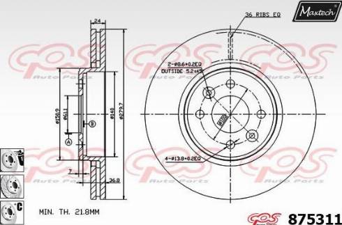 Maxtech 875311.6880 - Disque de frein cwaw.fr