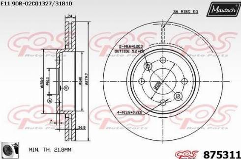 Maxtech 875311.0060 - Disque de frein cwaw.fr