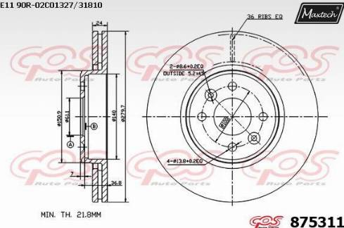 Maxtech 875311.0000 - Disque de frein cwaw.fr