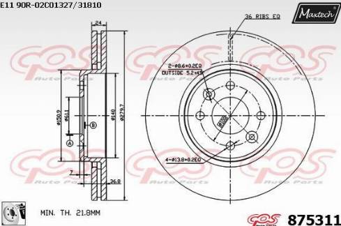 Maxtech 875311.0080 - Disque de frein cwaw.fr