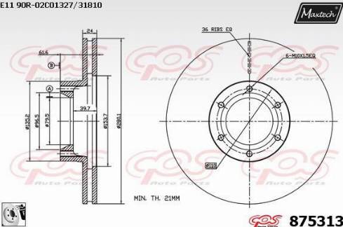 Maxtech 875313.0080 - Disque de frein cwaw.fr