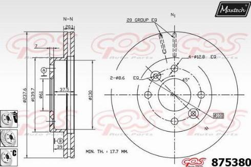 Maxtech 875380.6980 - Disque de frein cwaw.fr