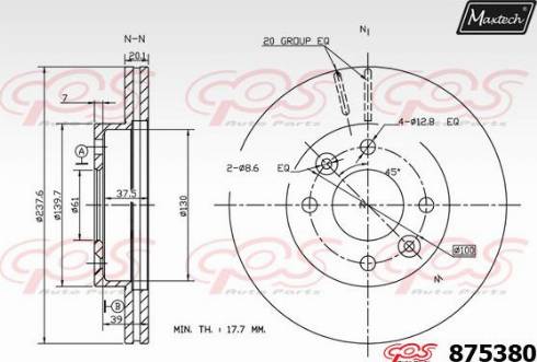 Maxtech 875380.0000 - Disque de frein cwaw.fr