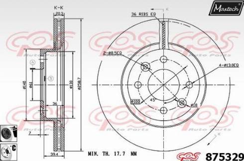 Maxtech 875329.6060 - Disque de frein cwaw.fr