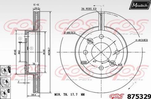 Maxtech 875329.6880 - Disque de frein cwaw.fr