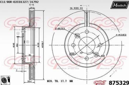 Maxtech 875329.0060 - Disque de frein cwaw.fr