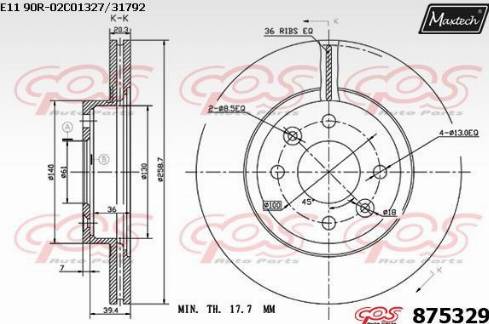 Maxtech 875329.0000 - Disque de frein cwaw.fr