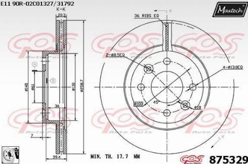 Maxtech 875329.0080 - Disque de frein cwaw.fr