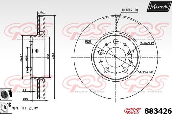 Maxtech 875325 - Disque de frein cwaw.fr