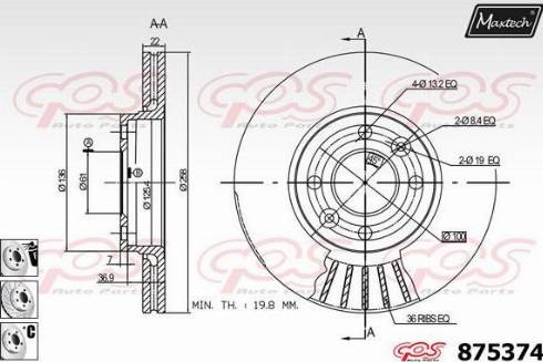 Maxtech 875374.6980 - Disque de frein cwaw.fr