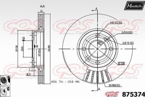 Maxtech 875374.6060 - Disque de frein cwaw.fr