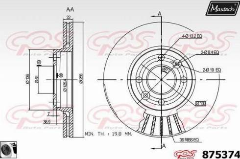 Maxtech 875374.0060 - Disque de frein cwaw.fr