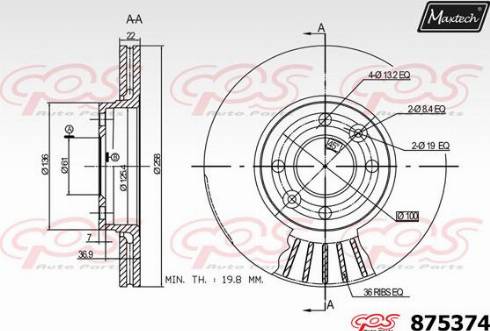 Maxtech 875374.0000 - Disque de frein cwaw.fr