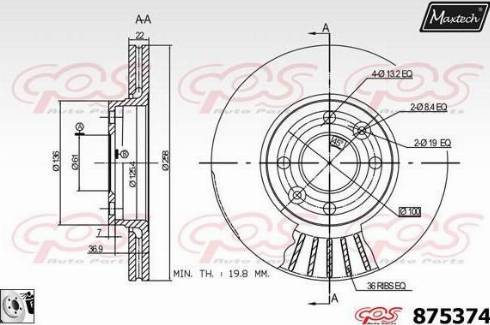 Maxtech 875374.0080 - Disque de frein cwaw.fr