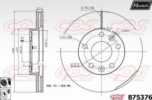 Maxtech 875376.6060 - Disque de frein cwaw.fr