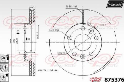 Maxtech 875376.6880 - Disque de frein cwaw.fr