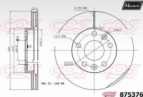 Maxtech 875376.0000 - Disque de frein cwaw.fr