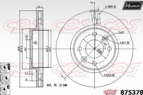 Maxtech 875378.6980 - Disque de frein cwaw.fr