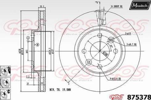 Maxtech 875378.6880 - Disque de frein cwaw.fr