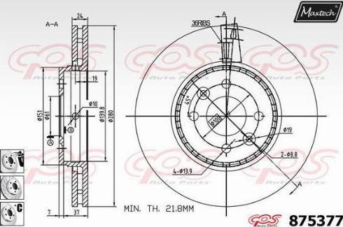 Maxtech 875377.6880 - Disque de frein cwaw.fr