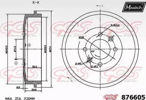 Maxtech 876605.0000 - Tambour de frein cwaw.fr