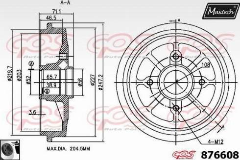 Maxtech 876608.0060 - Tambour de frein cwaw.fr