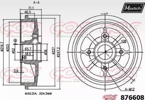 Maxtech 876608.0000 - Tambour de frein cwaw.fr