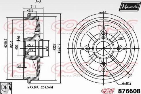 Maxtech 876608.0080 - Tambour de frein cwaw.fr