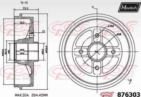 Maxtech 876303.0000 - Tambour de frein cwaw.fr