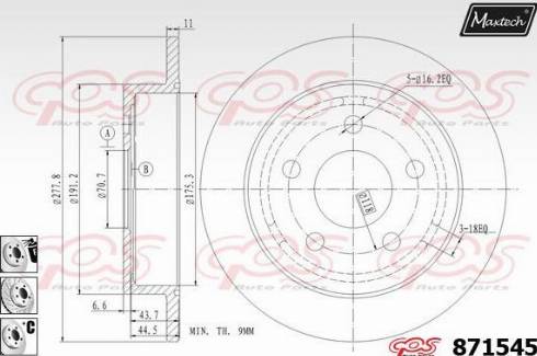 Maxtech 871545.6880 - Disque de frein cwaw.fr