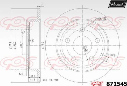 Maxtech 871545.0000 - Disque de frein cwaw.fr