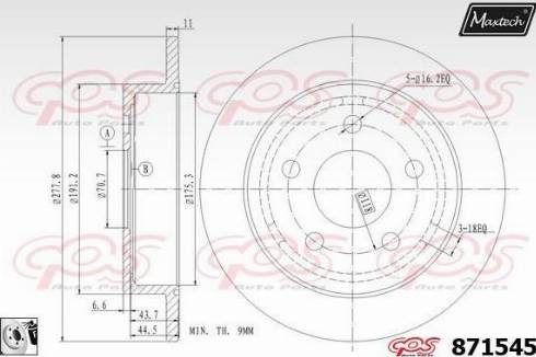 Maxtech 871545.0080 - Disque de frein cwaw.fr