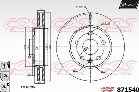 Maxtech 871540.6980 - Disque de frein cwaw.fr