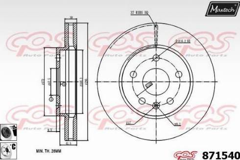 Maxtech 871540.6060 - Disque de frein cwaw.fr