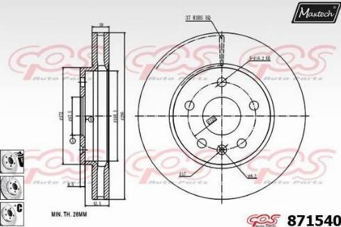 Maxtech 871540.6880 - Disque de frein cwaw.fr