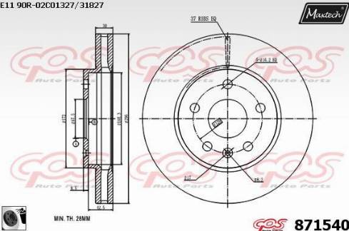 Maxtech 871540.0060 - Disque de frein cwaw.fr