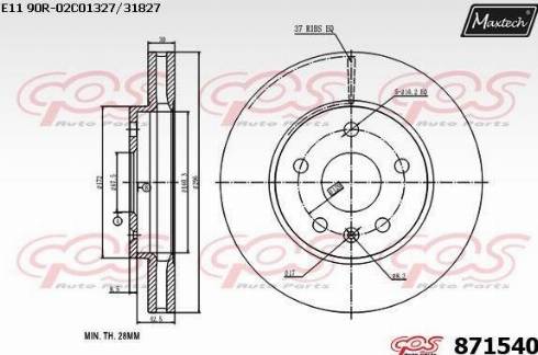 Maxtech 871540.0000 - Disque de frein cwaw.fr