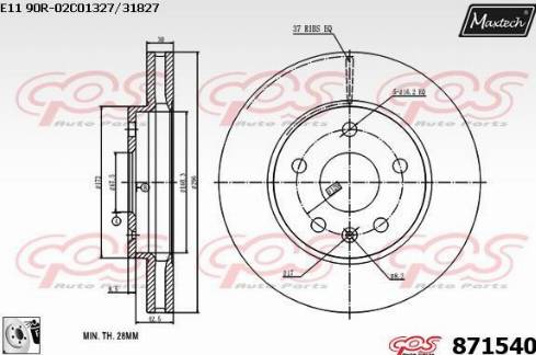 Maxtech 871540.0080 - Disque de frein cwaw.fr