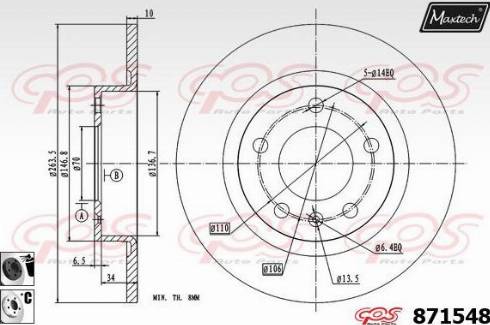 Maxtech 871548.6060 - Disque de frein cwaw.fr