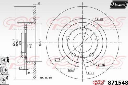 Maxtech 871548.6880 - Disque de frein cwaw.fr