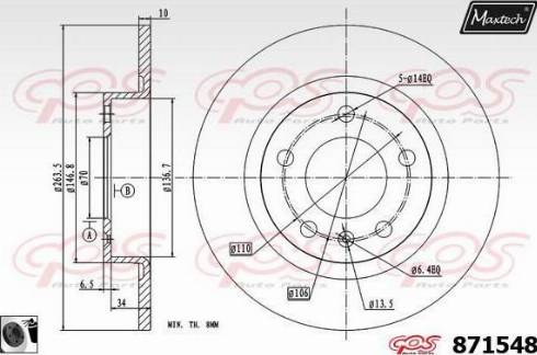 Maxtech 871548.0060 - Disque de frein cwaw.fr