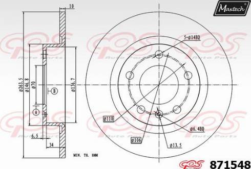 Maxtech 871548.0000 - Disque de frein cwaw.fr