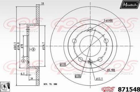 Maxtech 871548.0080 - Disque de frein cwaw.fr