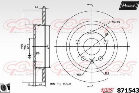 Maxtech 871543.0060 - Disque de frein cwaw.fr