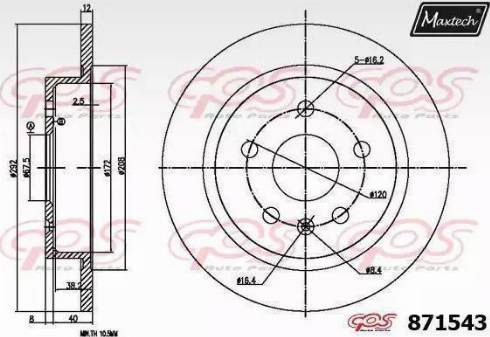 Maxtech 871543.0000 - Disque de frein cwaw.fr