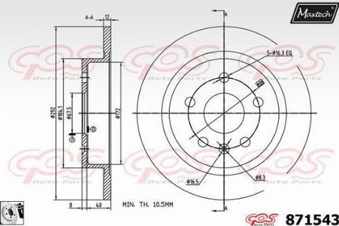 Maxtech 871543.0080 - Disque de frein cwaw.fr