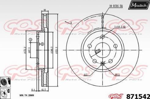 Maxtech 871542.6060 - Disque de frein cwaw.fr