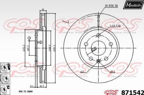 Maxtech 871542.6880 - Disque de frein cwaw.fr