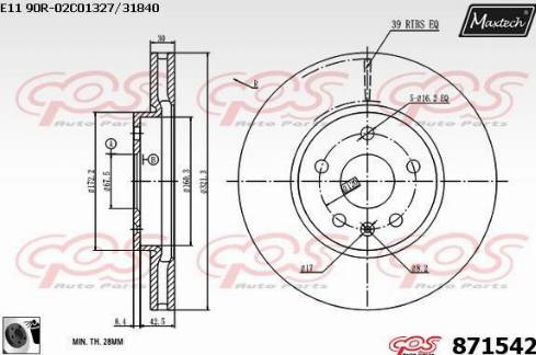 Maxtech 871542.0060 - Disque de frein cwaw.fr