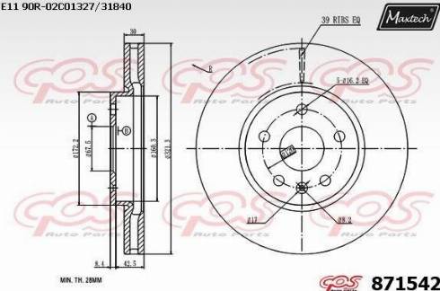 Maxtech 871542.0000 - Disque de frein cwaw.fr